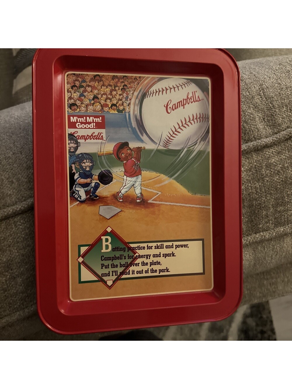 Vintage 1996 Campbell Soup Kids "Campbell Kids Baseball " Small Tray 11"x8"